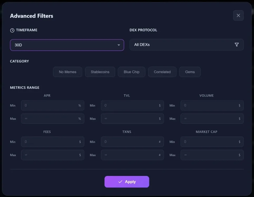 Advanced Filters